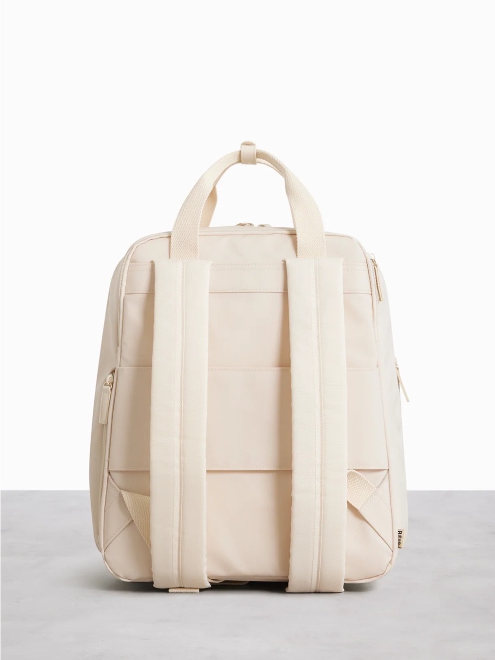 BEIS Cream Minimalist Backpack Tote - Picture 4 of 8